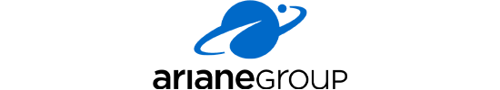 Logo mit Symbol für Planet und Schriftzug "arianeGROUP"